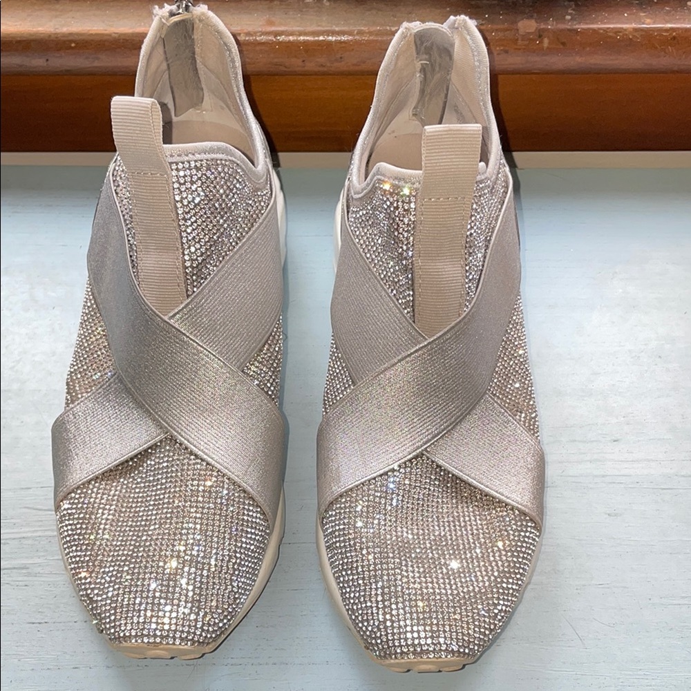 STEVE MADDEN Cryson Silver Rhinestone Women's Sneakers 8
